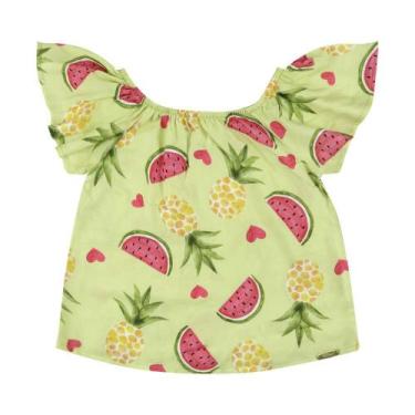 Imagem de Blusa Look Jeans Ciganinha Verde - VERDE - 03, 3, Verde