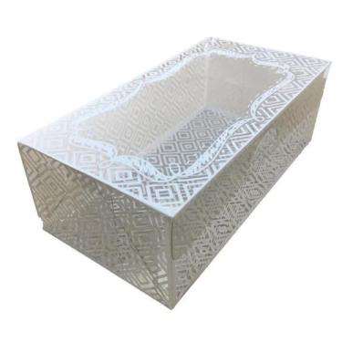 Imagem de Caixa 8 Brigadeiros Branco Acetato - Embala Cristal