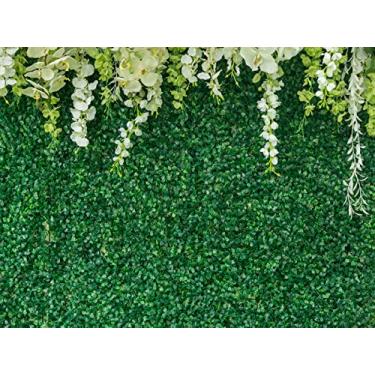 Imagem de Pano de fundo verde com flores folhas verdes flores brancas pano de fundo para chá de panela para cerimônia de recepção de casamento aniversário 027