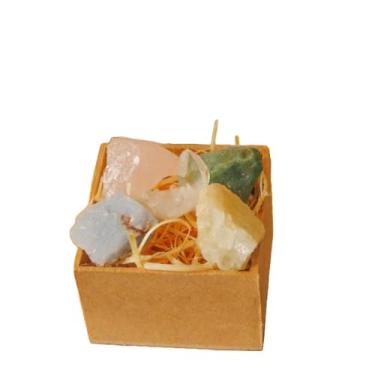 Imagem de Kit Cristais e Pedras Naturais para Quarto do Bebê - Amor e Paz | 1 Água Marinha, 1 Quartzo Rosa, 1 Drusa de Cristal, 1 Quartzo Verde e 1 Angelita | Proteção, Equilíbrio e Harmonia.