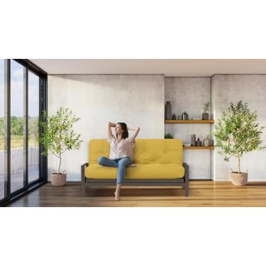 Imagem de Royal Sleep Produtos da Futon Factory Colchão Futon de espuma de 25,4 cm – Capa sólida de mostarda – Tamanho completo – Espumas certificadas CertiPUR – Feito nos EUA – (moldura não incluída)