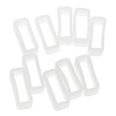 Imagem de 10 peças de borracha de silicone branca para relógio, suporte de argola de argola - branco, 2 x 0,6 cm