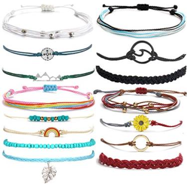 Imagem de Long tiantian Pulseiras da Amizade Boho, Tornozeleiras Femininas, Impermeáveis, Joias de Praia de Verão, Coisas da Moda, Onda Ajustável, Pulseira de Surfista Presentes para Firend Joias de Férias para