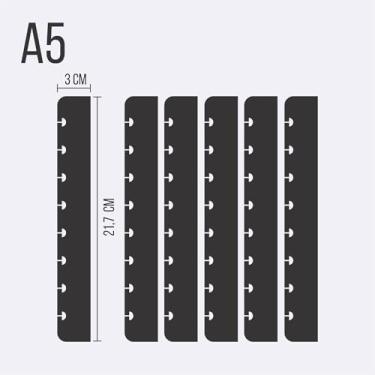 Imagem de Kit 03 Pares Filetes Conectores para Capas de Sistema de disco Inteligente em Plástico PP Cristal (A5-22x3cm)