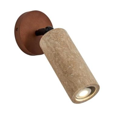 Imagem de Luzes de parede de travertino amarelo corredor cabeceira parede de madeira giratória para sala de estar restaurante loft cozinha (nogueira 3 cores di