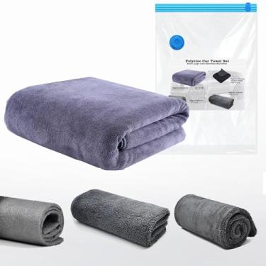 Imagem de Felyrioc Toalha de carro de microfibra ultra absorvente extra grande - toalha de secagem para carros, caminhões e casa (160 cm x 59,9 cm), pacote com 4 toalhas de lavagem para carroceria de carro,