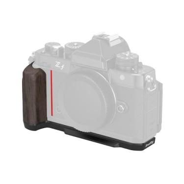 Imagem de SMALLRIG Punho de madeira Z f, suporte em forma de L para câmera Nikon Z f, alça lateral estilo retrô com orifício rosqueado de 1/10.2 cm-20, sapato frio, placa de liberação rápida para Arca, preto