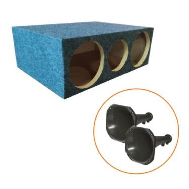 Imagem de Kit Caixa Corneteira 2 Drivers 1 Tweeter Longa Grafite + 2 Cornetas - 