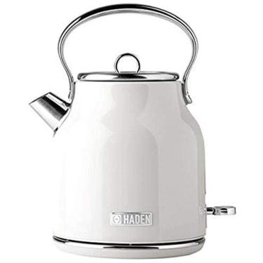 Imagem de Chaleira Elétrica 1.7L em Aço Inoxidável com Desligamento Automático e Proteção Contra Fervura, 1500W, Branca, 110v, HADEN 75012, Branco