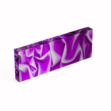 Imagem de Tala em acrilico para cabo de faca 10mm  15 x 5cm roxo/branco - CPV