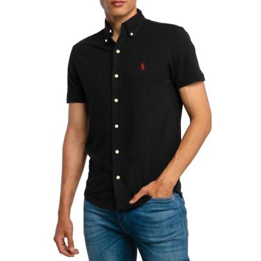Imagem de Camisa Ralph Lauren Manga Curta Oxford Red Logo Preta-Masculino