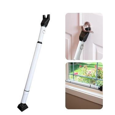 Imagem de Barra de segurança dupla, 1 conjunto de barra de porta forte portátil de comprimento ajustável para portas e janelas de pátio articuladas e deslizantes, segurança de viagem doméstica, estende de 71 a