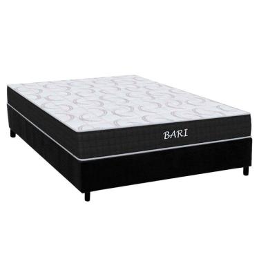 Imagem de Conjunto Box Viúva: Colchão Espuma Ortho D45 Bari + Base Crc Suede Black (128x188)