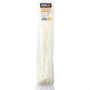 Imagem de Abracadeira Nylon Perkon Branca 7,6X500 50 Pecas 1268