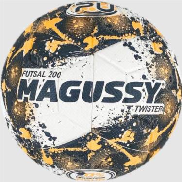 Imagem de Bola Futsal Magussy 200 Twister, 3, Preto, Laranja