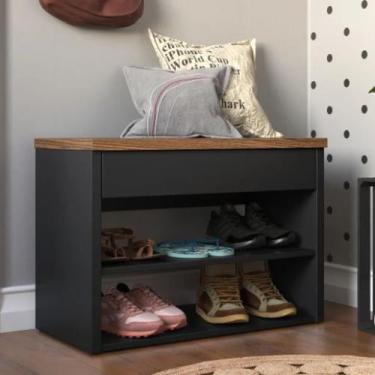 Imagem de Sapateira Caixa Multiuso Sapatos Quarto Banco Sentar Calçadeira para H