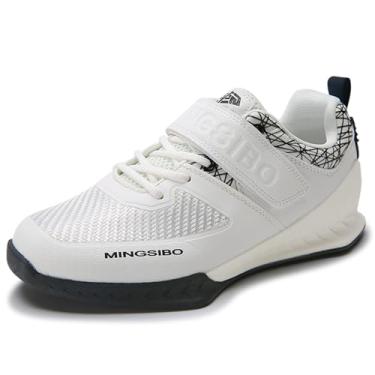 Imagem de ZHENSI Tênis de halterofilismo Deadlift para homens e mulheres, respirável, antiderrapante, para uso interno, cross training para levantamento de peso pesado, Branco, 38 BR