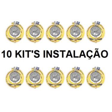 Imagem de Kit com 10 registro de gás completo(regulador+mang+abraçadeiras) botij