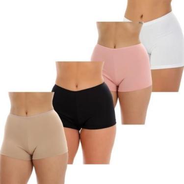 Imagem de Kit 4 Short Curto Segunda Pele Feminina Sem Renda Shortinho Pra Usar C