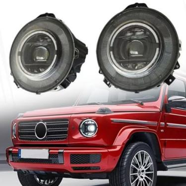 Imagem de ManiGoon Conjunto de montagem de farol de atualização CAMIL W463 com novo visual de classe G W464 e LED dinâmico compatível com Mercedes Benz G Class G350 G500 G550 G63 G65 ano 2009-2018.