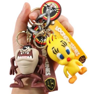 Imagem de Kit Chaveiros Tazmania Piu Piu Looney Tunes Chave Carro Bolsa Presente