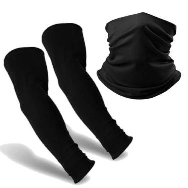 Imagem de Kit Manguito Mais Bandana Tubular Proteção Uv Calor Frio - MIK