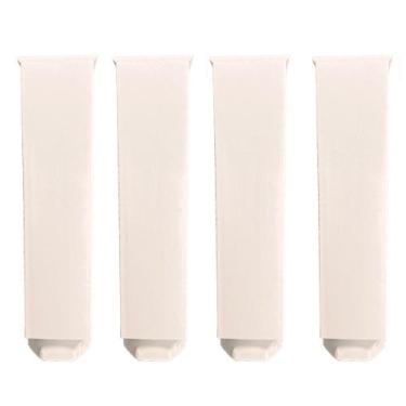 Imagem de Kit 04 Pés Plásticos Quadrado 13 cm Branco Para Armário M02 Balcão Móv
