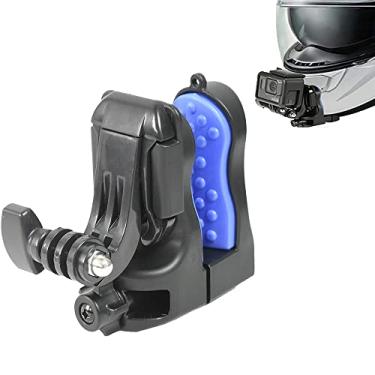 Imagem de Fotoleey Suporte de queixo de capacete de motocicleta para GoPro Hero 12, Hero 10, Hero 9, Hero 8, Hero 7 — Suporte de clipe de capacete para câmera de ação