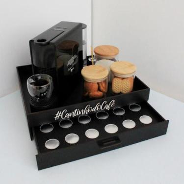 Imagem de Porta Capsula Bandeja Decorativa Cantinho do Café Nespresso Preta Orga