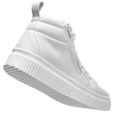 Imagem de Tenis Feminino Branco Com Sola Alta Anti-Derrpante - Fierre, Branco, 3