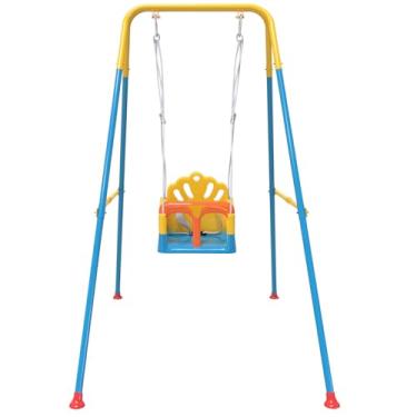 Imagem de Taleco Gear Foldable Toddler Swing Set, Indoor & Outdoor Baby Swing, Kids Swing Set for Backyard, Safe and Durable Design, Grow with Your Child (Blue)