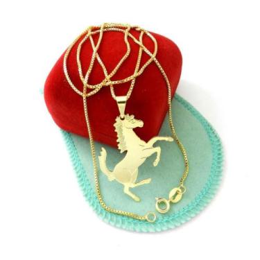 Imagem de Corrente Masculina 70cm 1mm Cavalo Folheada Ouro 18k CR173 - WNBIJOUTE