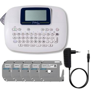 Imagem de Rotulador Brother Pt-m95wt + 5 Fita X-full Mk231 12mm + Fonte