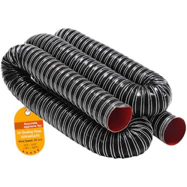 Imagem de Aquecedor de duto de ar de silicone tubo de mangueira de resistência flexível para equipamentos industriais, mangueiras de duto industrial preto 5 pol (127 mm), 3 m