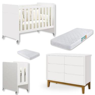 Imagem de Quarto de Bebê Berço Evolution + Cômoda 6 Gvts + 02 Colchões - Reller 