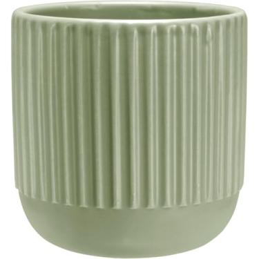 Imagem de CACHEPÔ VASO DECORATIVO PLANTA HOME&CO CERÂMICA 10x10x10cm VERDE