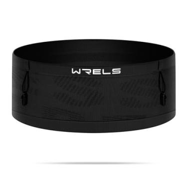 Imagem de WRELS Cinto de corrida fino com clipe de número babador, suporte elástico para telefone, pochete para mulheres e homens, bolsa de cintura fitness de grande capacidade para garrafa de água, chaves