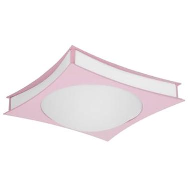 Imagem de Lustre Plafon Madeira Saturno (Rosa)