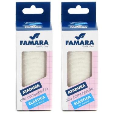 Imagem de Kit 2 Bandagem elástica 10cm x 1,30m Faixa Alta compressão Atadura Var