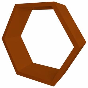 Imagem de Nicho Hexágonal Colméia Colorido em Mdf Laqueado para Parede - 38x44x12cm Cor:TERRACOTA;Tamanho:38X44X12 CM