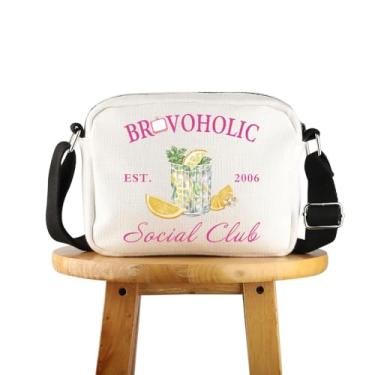 Imagem de POFULL Bravo Gift Housewives Gift Bravo TV Show Inspirado Presente Bravoholic Social Club Bolsa Corssbody, Bravoholic Hcross