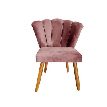 Imagem de Cadeira Poltrona Petala Suede Para Sala de Jantar - VERSATILE