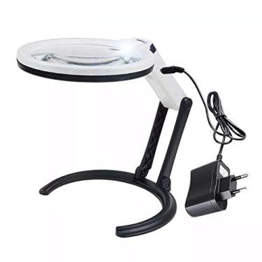 Imagem de MIIKHI Lupas, lupa de mesa, ferramenta de identificação dobrável carregável, lente HD 6X 10X com lente de leitura de manutenção de luz LED