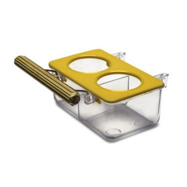 Imagem de Comedouro Lateral com Divisão e Poleiro - Diversas cores - Amarelo - I