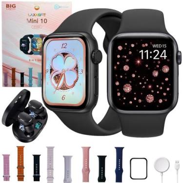 Imagem de Smartwatch Feminino Masculino W10 Mini 8 Pulseiras Fone Sem Fio - 01Sm