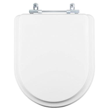 Imagem de Tampa Vaso Sanitário Madeira Laqueada Riviera Branco Para Bacia Celite