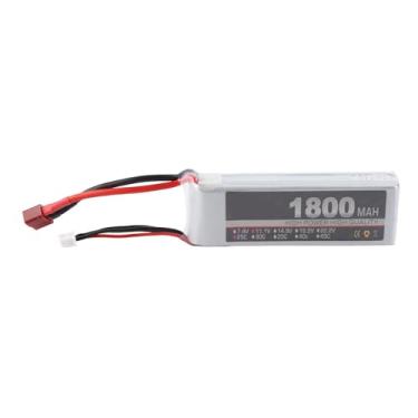 Imagem de 11,1V 3S 1800mAh 25C Bateria recarregável LiPo Plug T para carro RC avião helicóptero garante energia estável e longo tempo de voo (plugue T)