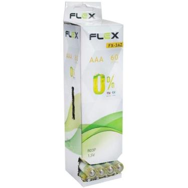 Imagem de Pilha Zinco Palito AAA 1,5V Tubo com 60 Pilhas - FLEX