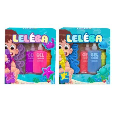 Imagem de Slime Gelelé Leléba Gel Mágico Fundo Do Mar 2 Kits  22 Peças