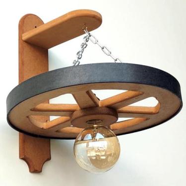 Imagem de Arandela Luminária Roda De Carroça 110/220V Kit 3 Peças - Eco.Start